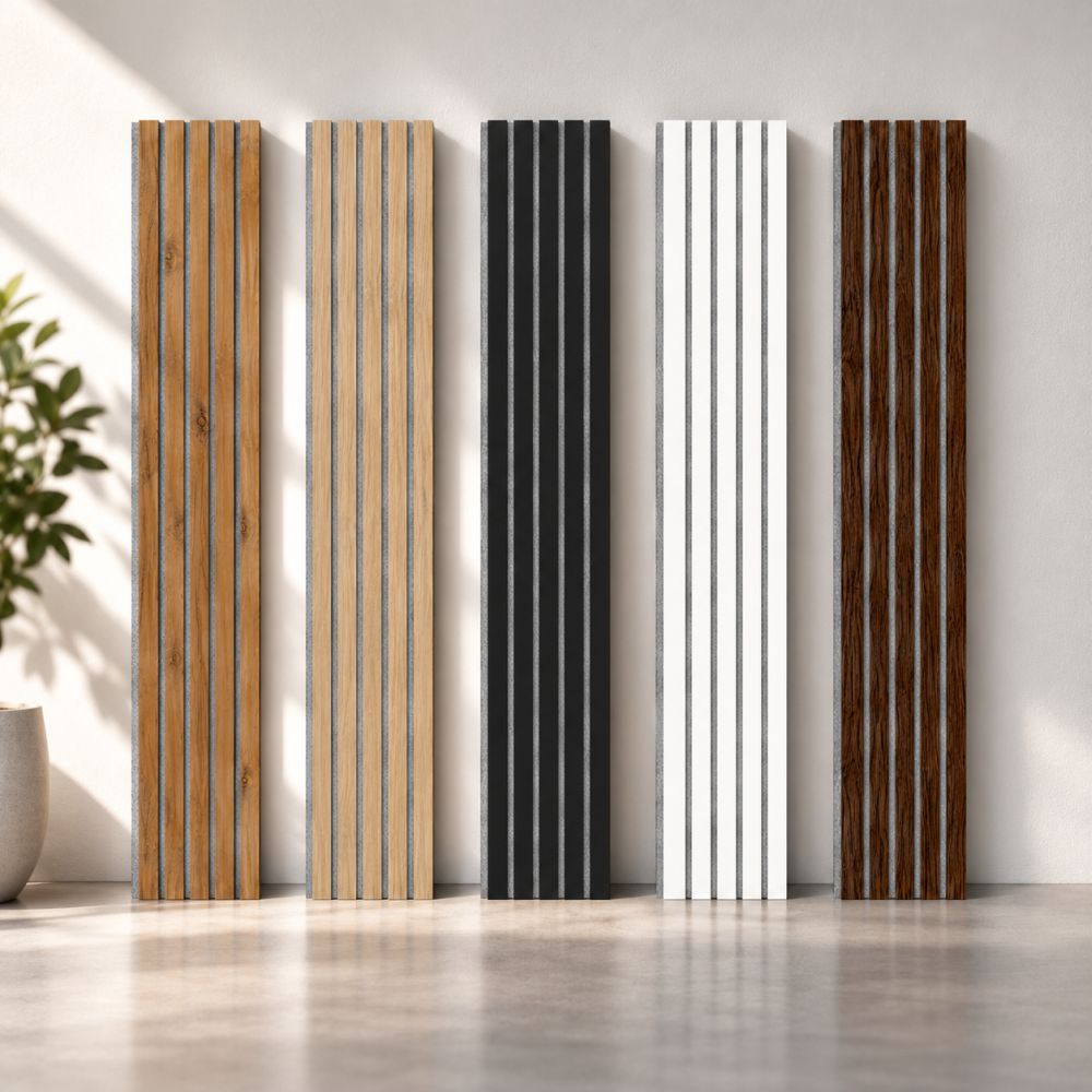 Pannello acustico LX 2600 x 400 mm - Feltro acustico grigio - Oak natural