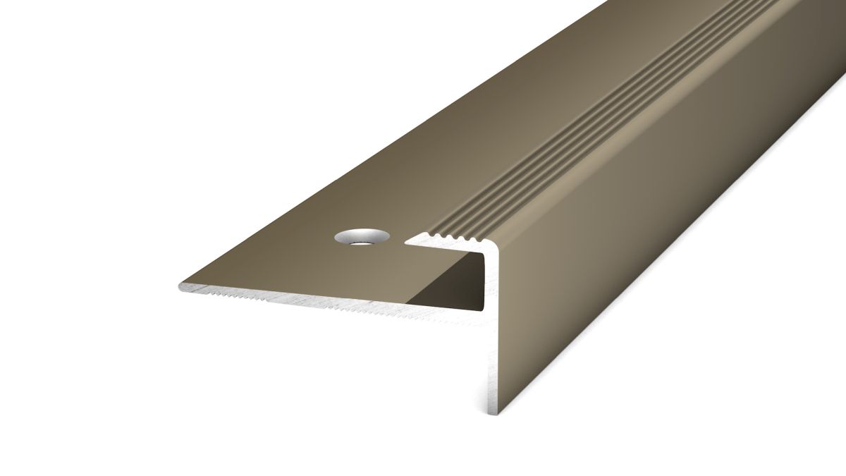 Prinz perfil de borde de escalón 29 x 15 mm - N.º 176 - Acero inoxidable mate - 250 cm
