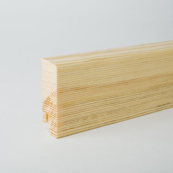 Massivholz Sockelleiste abgeschrägt 80mm - Kiefer roh