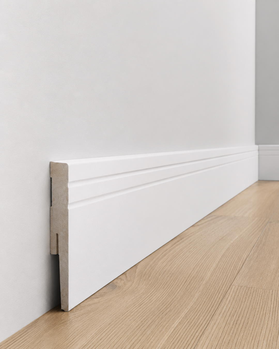 Rodapié Cottbusser perfil 120 mm MDF - blanco