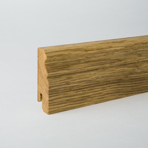 Plinthe en bois véritable profil Berlin 80mm chêne huilé