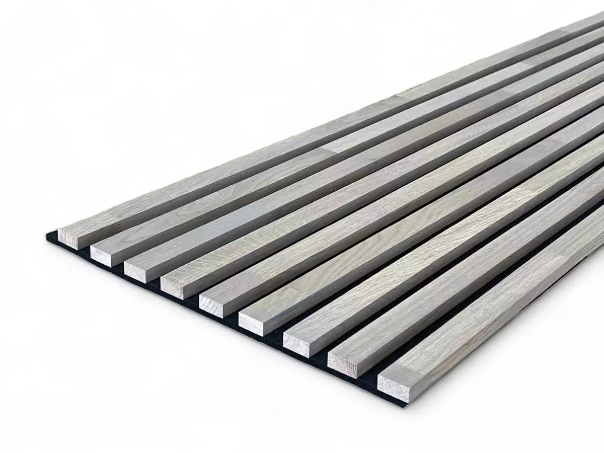 Massivholz Akustikpaneele 2600 x 400 mm Eiche natur - Ash Grey