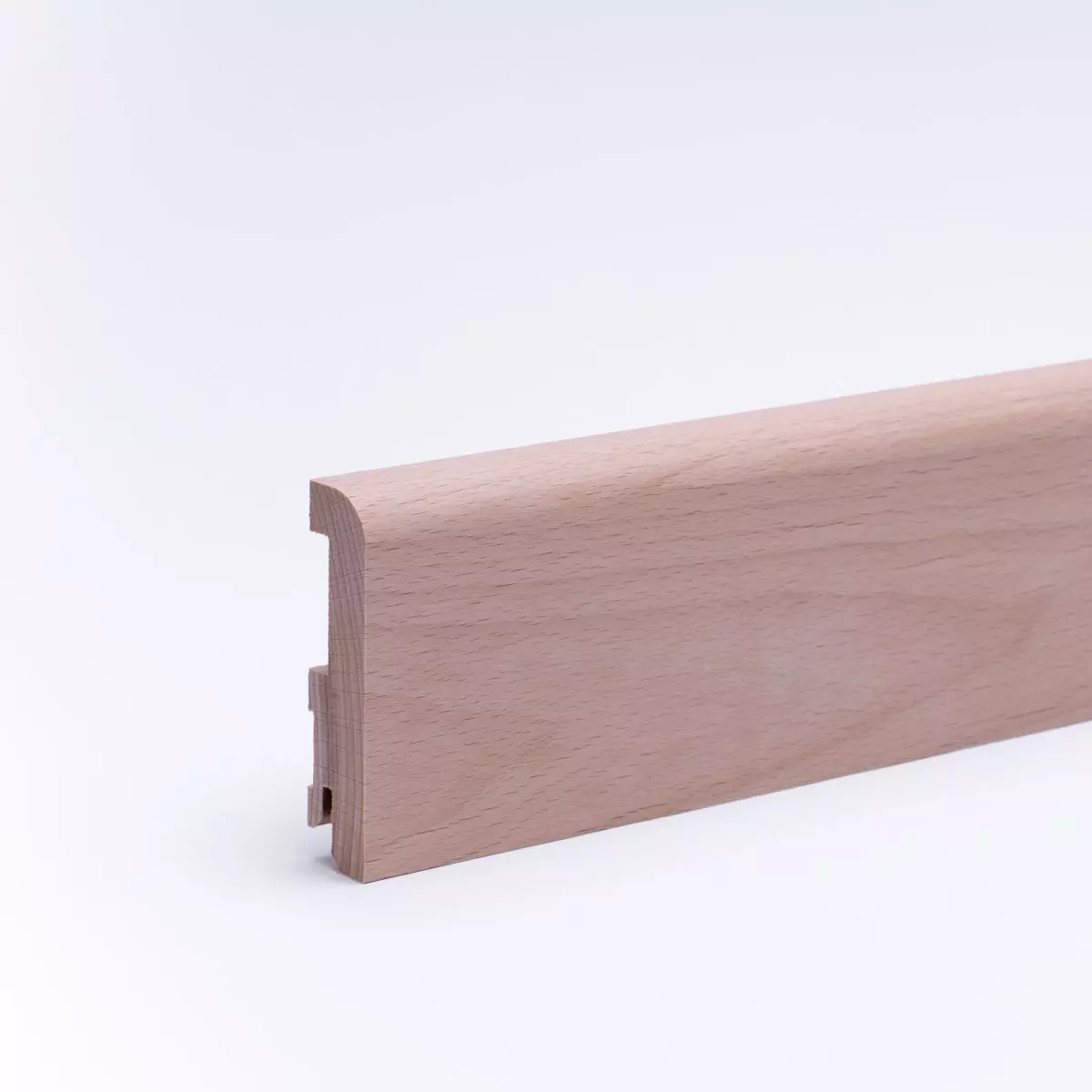 solid wood skirting 80mm with rounded front edge untreated beech