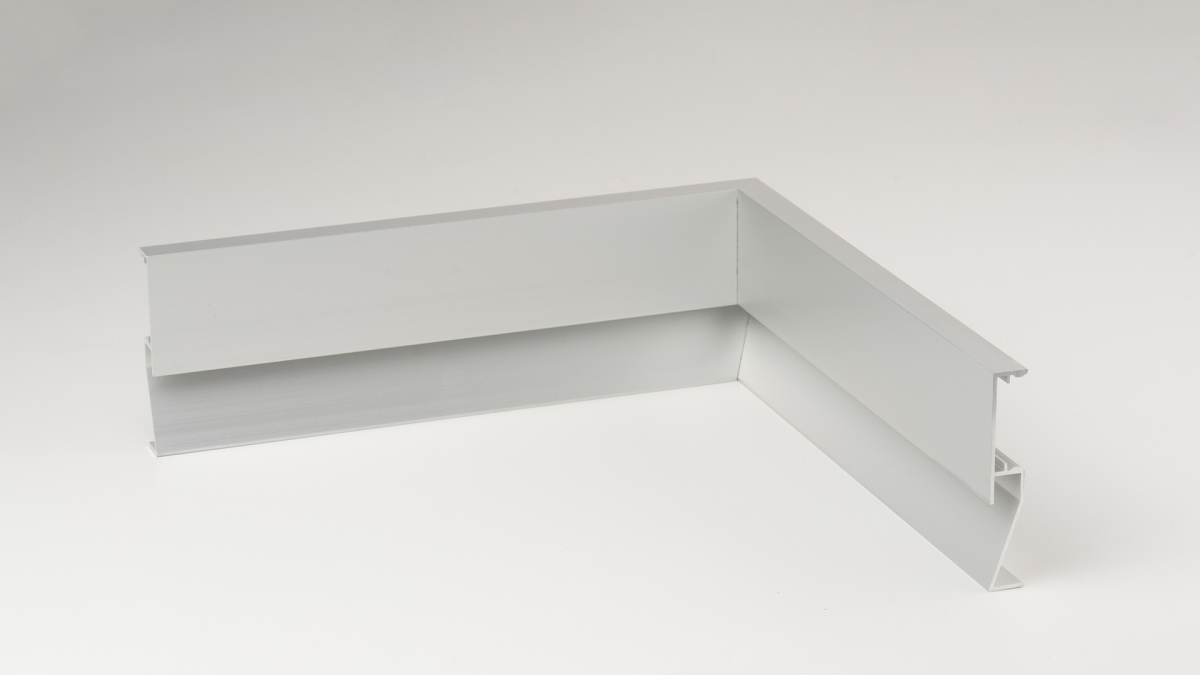 Inner corner for Metal LED-skirting 80 x 13mm No.358 - aluminium silver