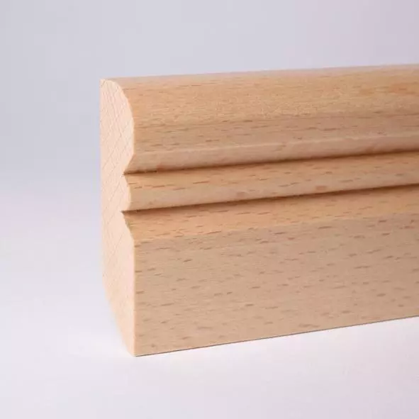 solid wood skirting 80mm with Altreno profile varnished beech