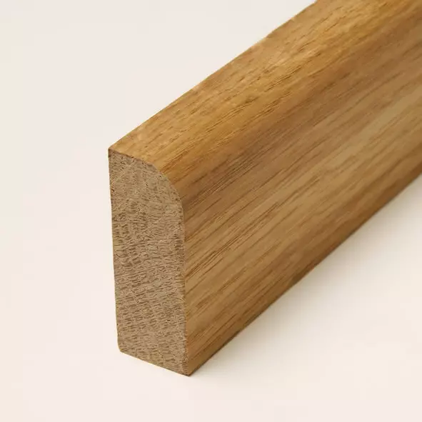 Massivholz-Sockelleiste 60mm abgerundet - Eiche geölt