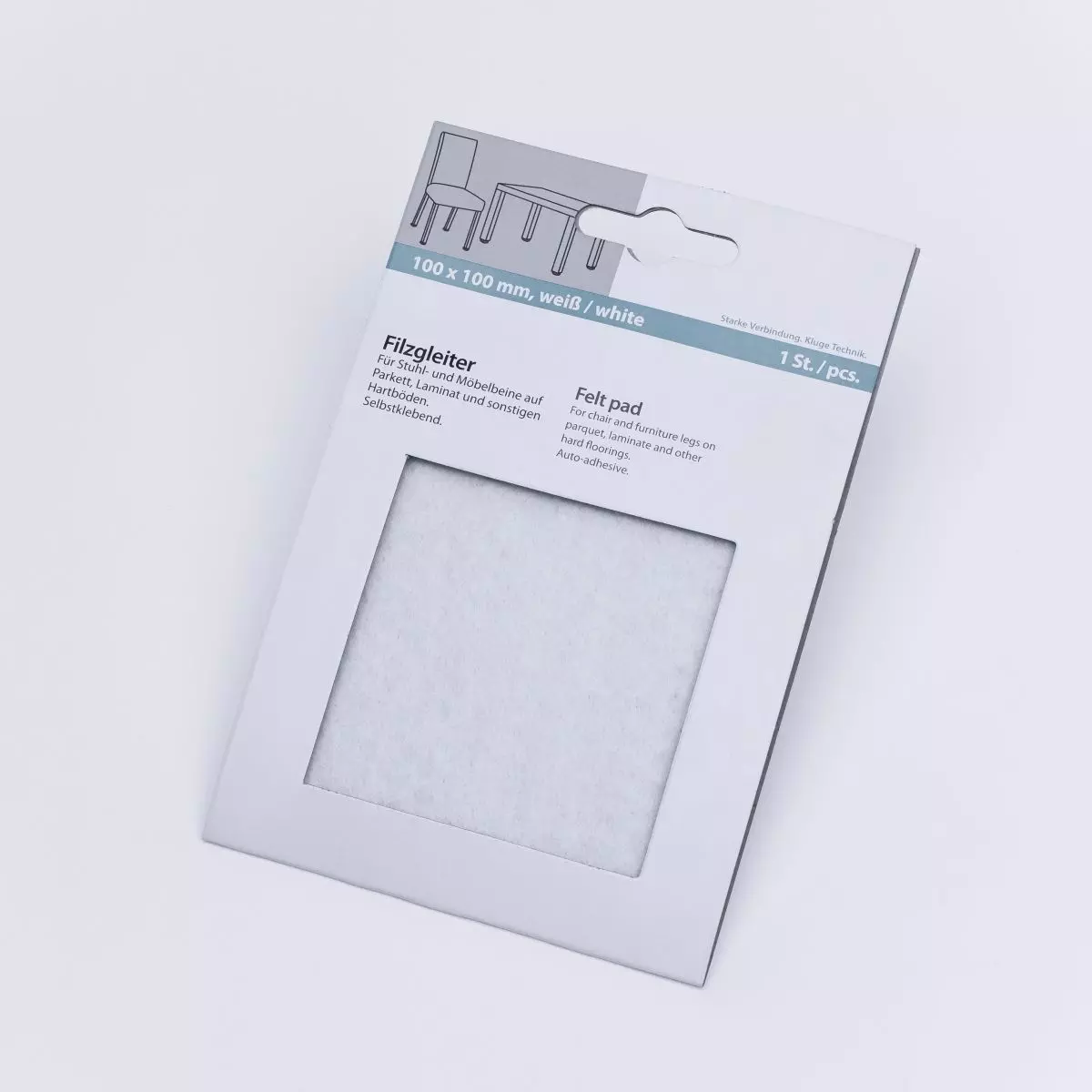 Felt gliders 100mm - white