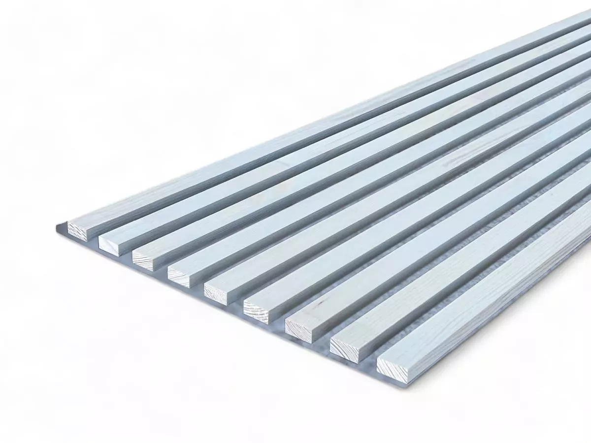 Massivholz Akustikpaneele Grau 2600 x 400 mm Kiefer - Moon White