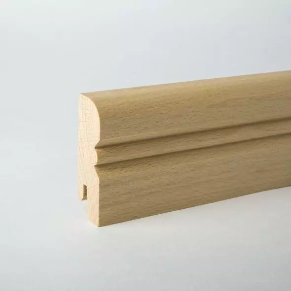 solid wood skirting 80mm with Altreno profile untreated beech