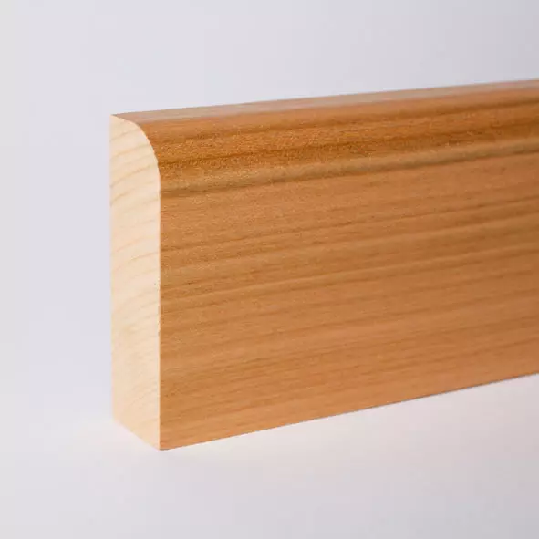 Solid wood skirting board with rounded edge 120mm - Cherry lacquered
