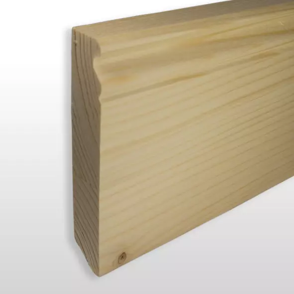solid wood skirting 120mm with Berlin profile untreated pine