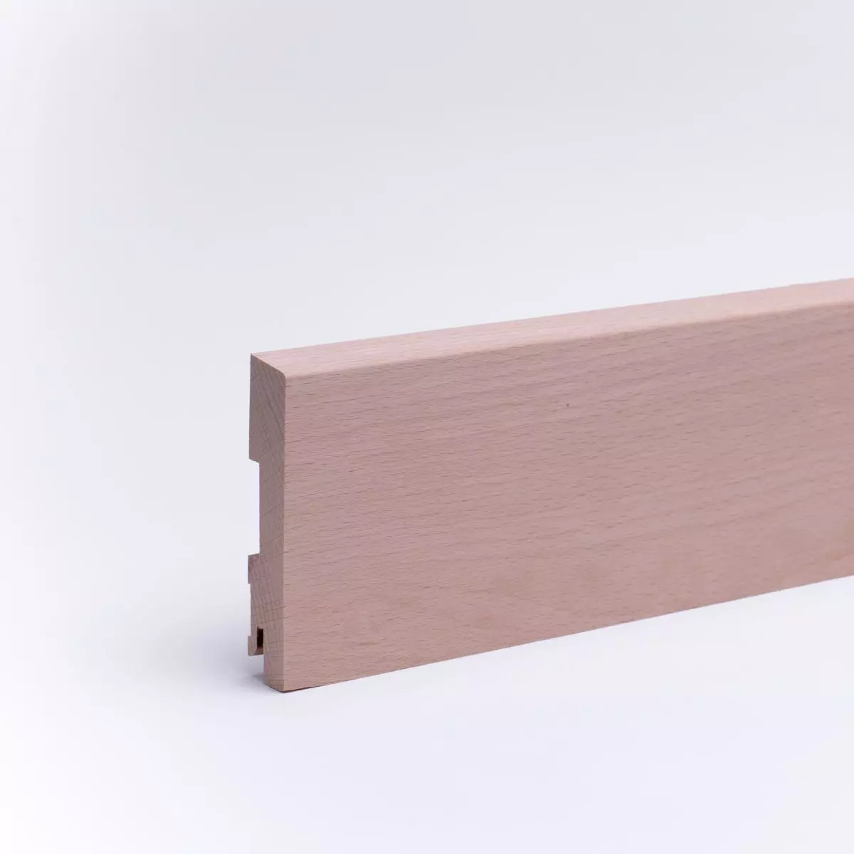 solid wood skirting 100mm with chamfered front edge untreated beech
