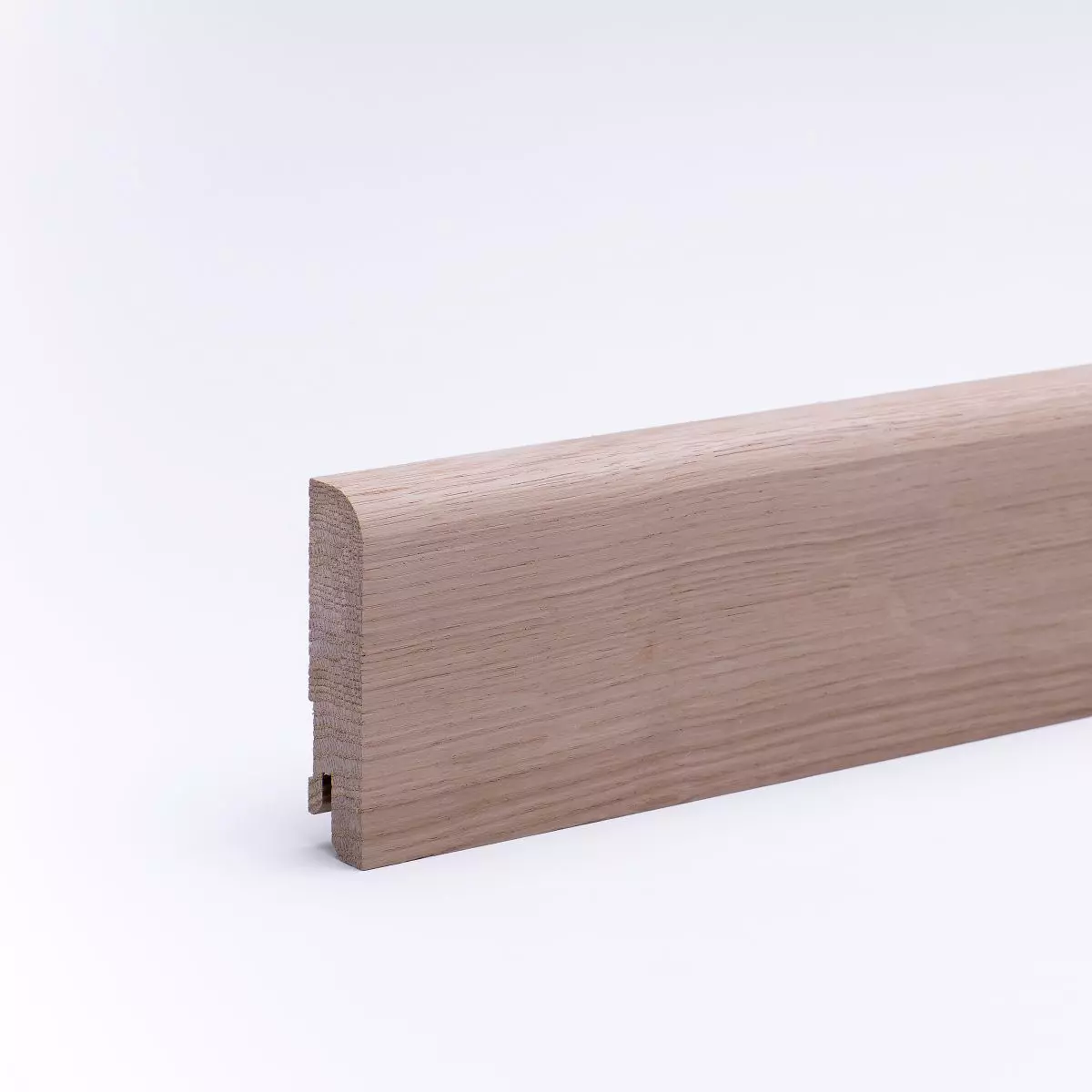 Solid wood skirting board 80x16mm rounded - raw oak