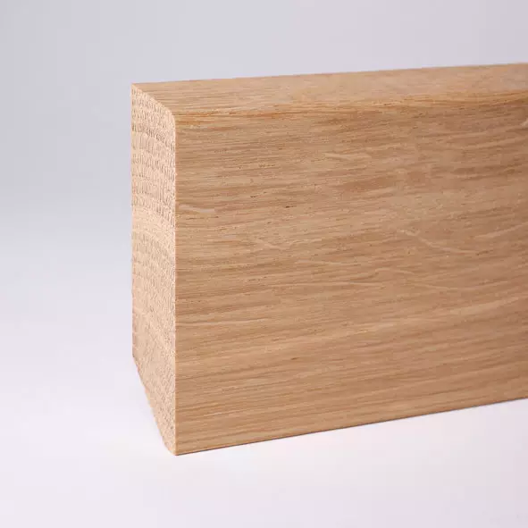 solid wood skirting 60mm with chamfered front edge untreated oak