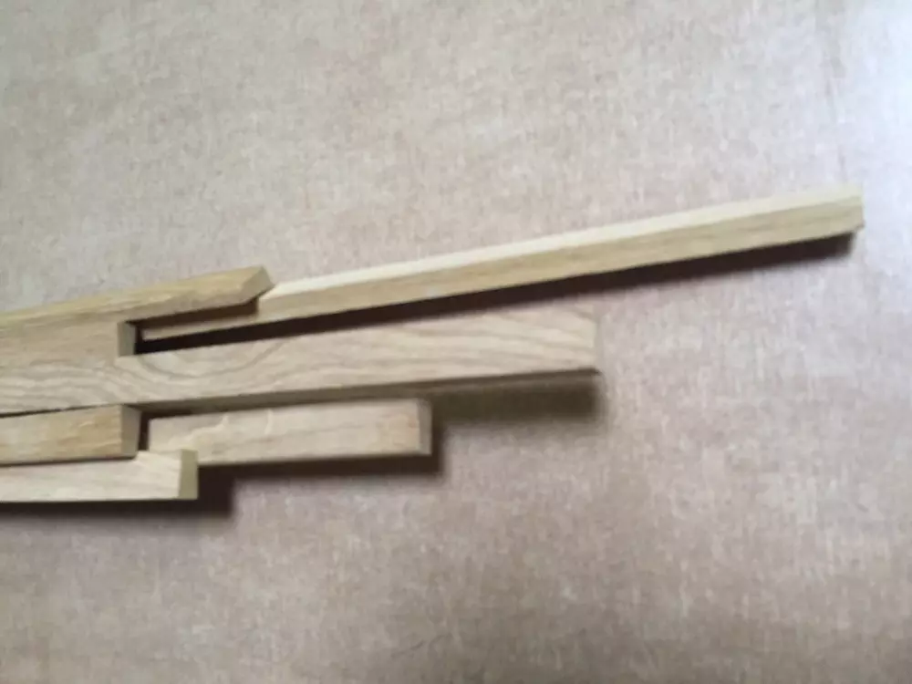 30 lfm Leiste massiv Eiche 20 x 13 x 10 mm roh