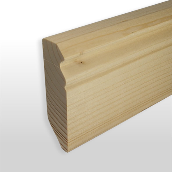 Plinthe en bois véritable profil Berlin 80mm pin naturel