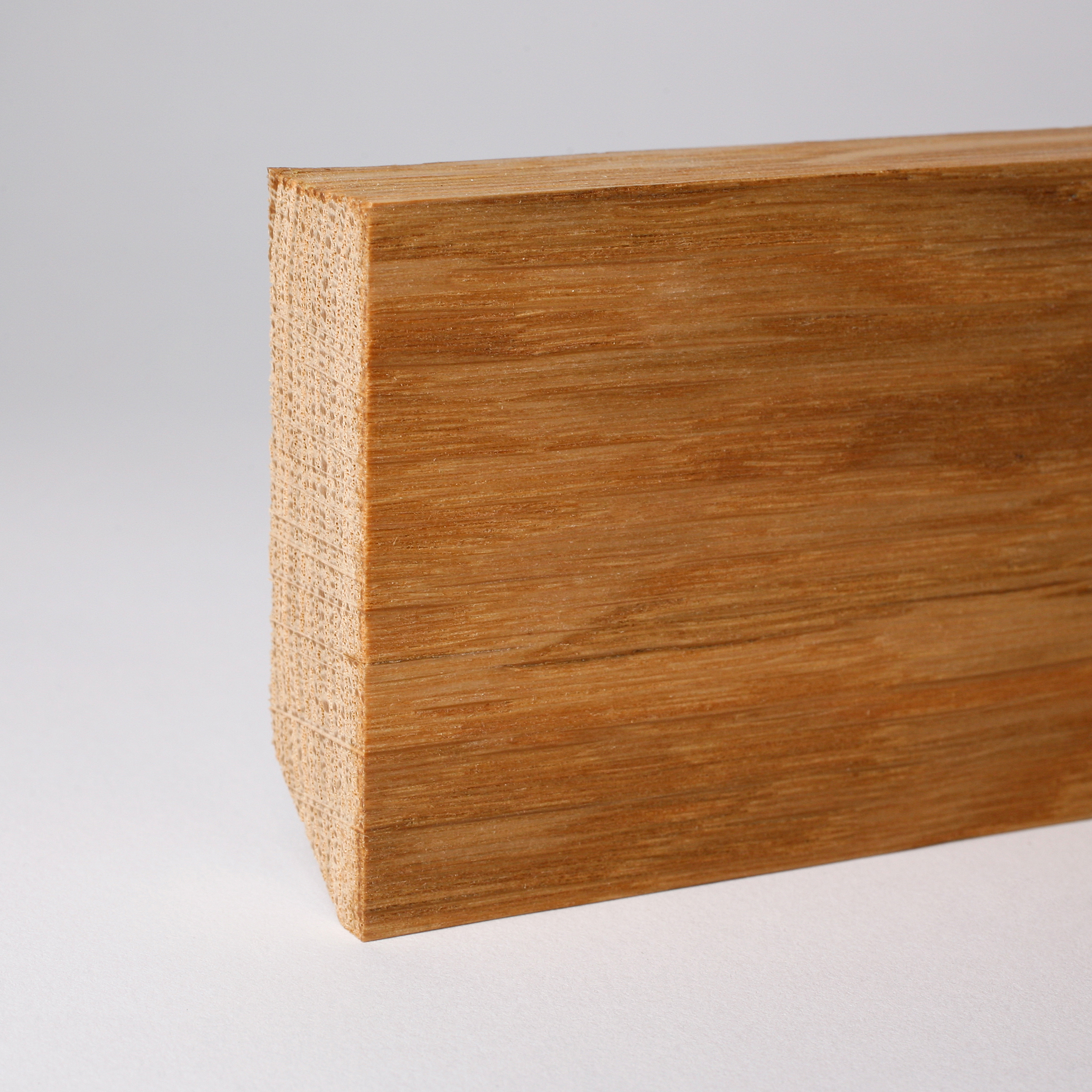13 lfm Massivholz-Sockelleisten Abgeschrägt 60 x 16 mm - Eiche geölt