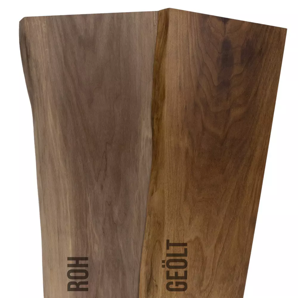 Walnut board 25 mm rustic single-sided tree edge - depth 20 cm