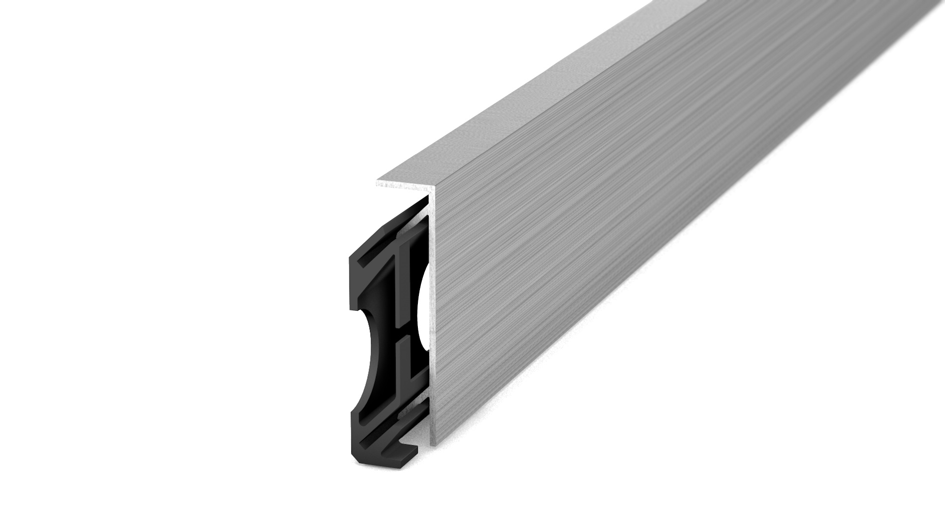 Metal clip skirting CULTUS 45 - high-grade steel brushed