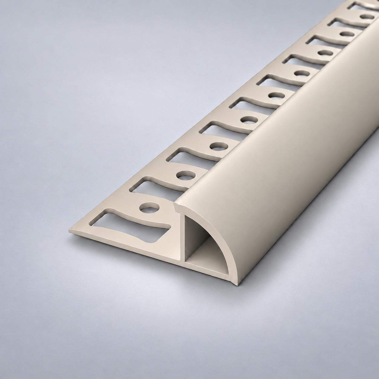 Profilo triangolare in PVC per piastrelle  a quarto di tondo 8mm creme