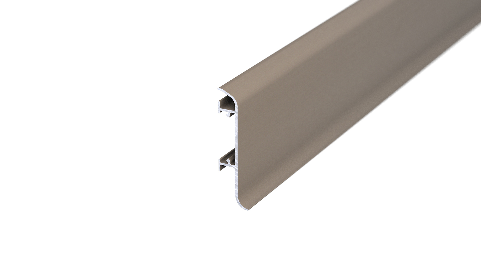 Zoccolino di metallo con clip - acciaio inox opaco