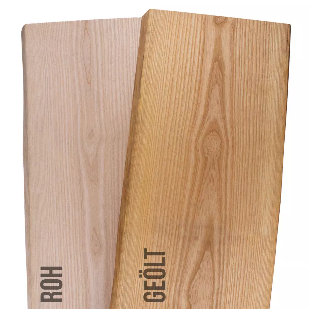 Tree slice, ash slab 40 mm solid wood with tree edge - 30 - 35 cm