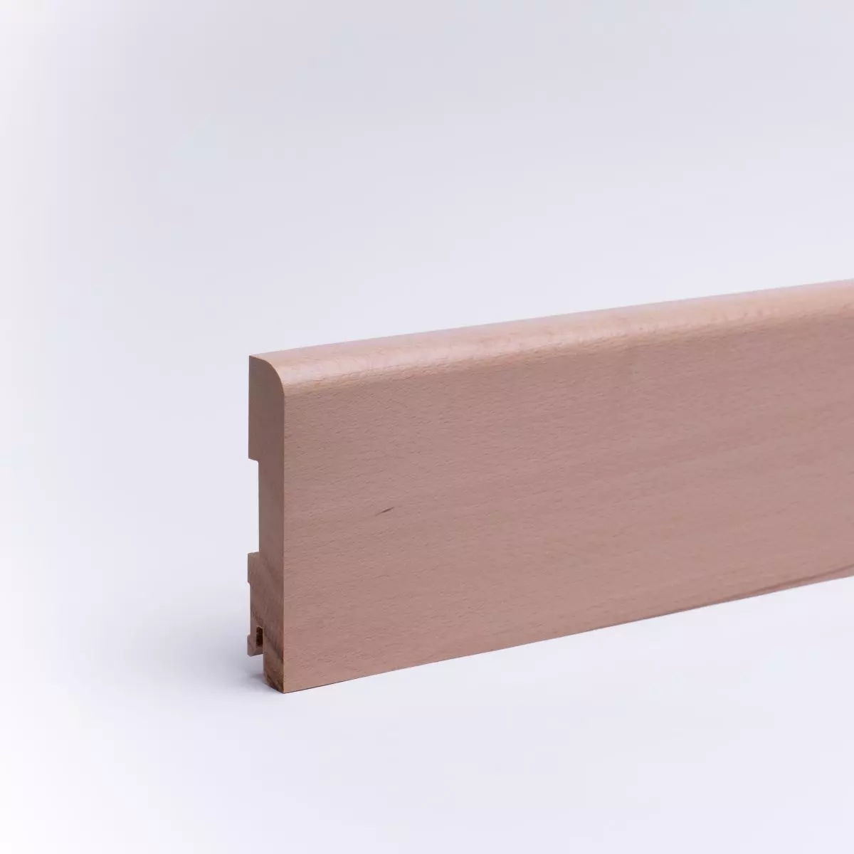 solid wood skirting 120mm with rounded front edge varnished beech