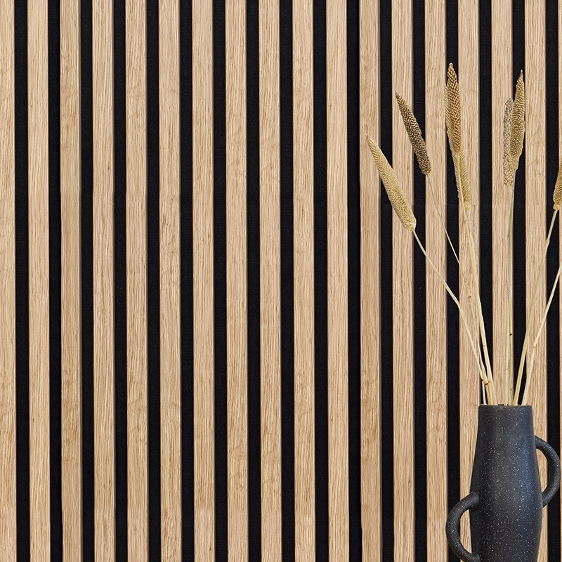Panel acústico Acoustic+ Roble natural 400 x 400 mm - Fieltro acústico negro