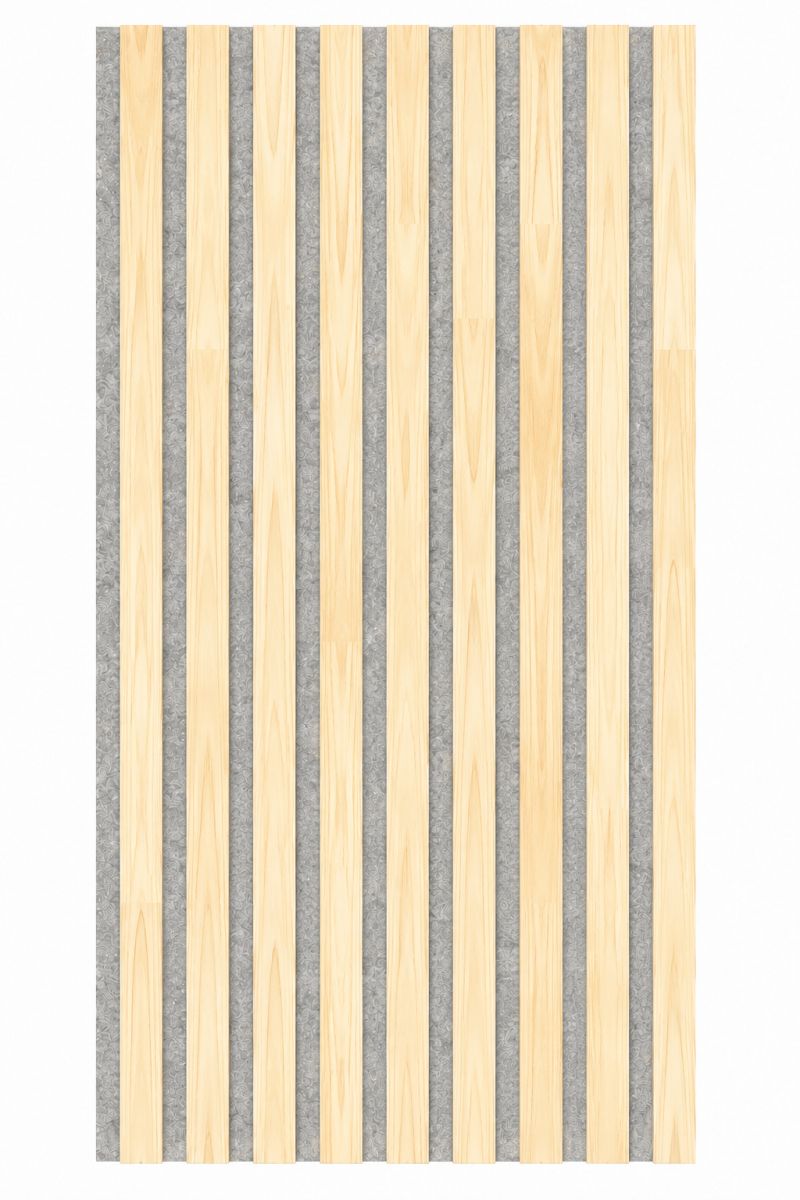 Acoustic+ Massivholz Akustikpaneel Grau 2600 x 400 mm - Kiefer - Cotton White