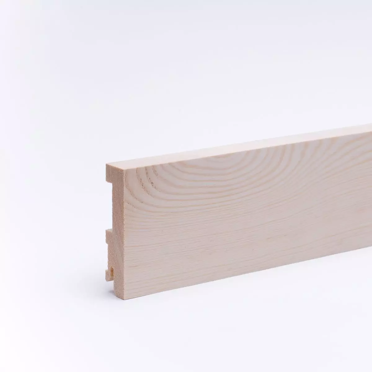 Solid wood skirting 80 mm with quadrangular untreated pine