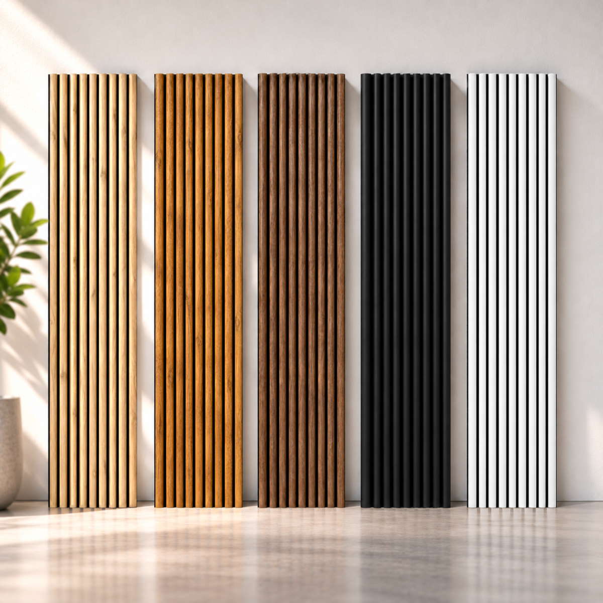 Pannello acustico WAVE 2600 x 400 mm - Feltro acustico nero - Black