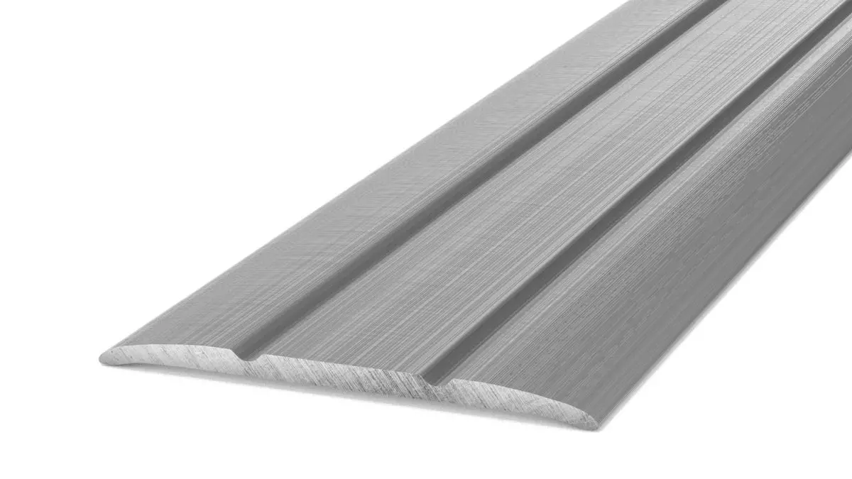 Transition profile 38 mm self-adhesive brushed stainless steel - 0.90 m