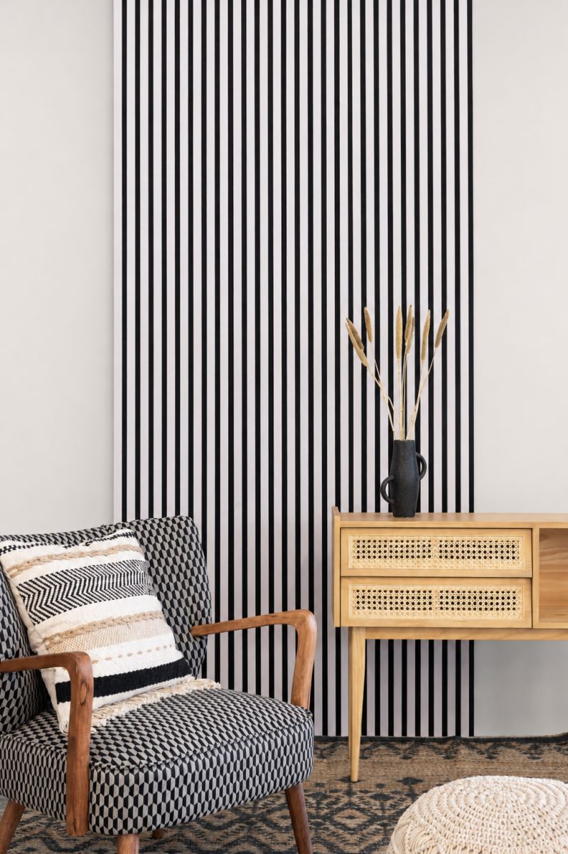Acoustic+ Akustikpaneel Rose 2400 x 600 mm - Akustikfilz Schwarz