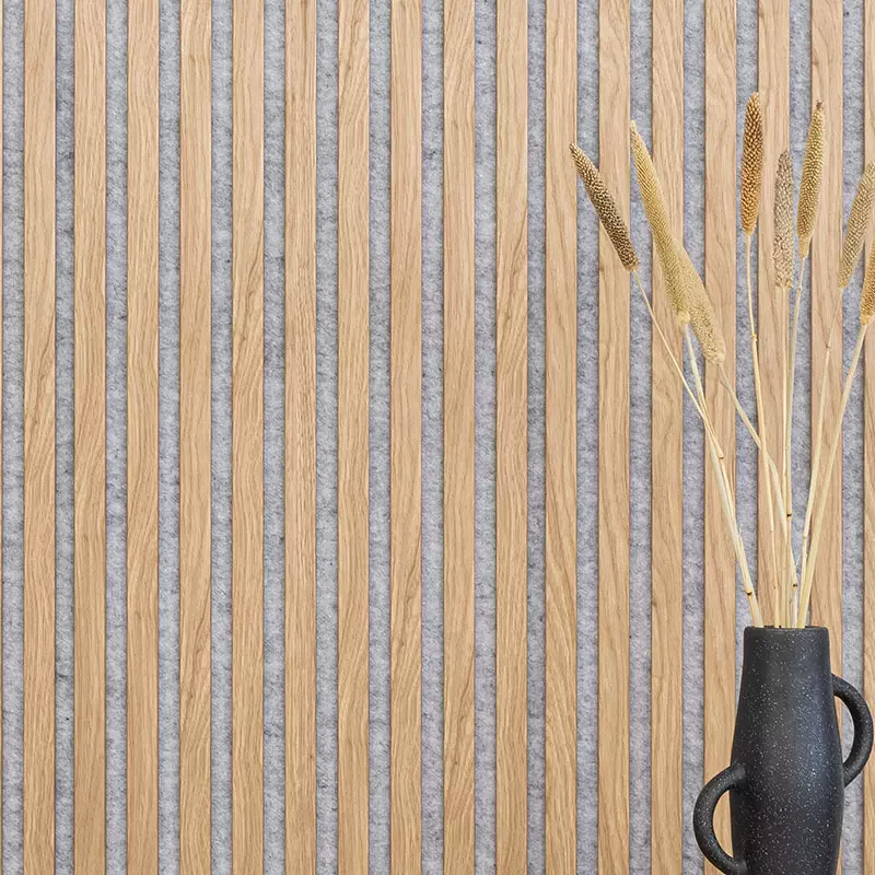 Muster - Premium Eiche Natur - Akustikfilz Grau