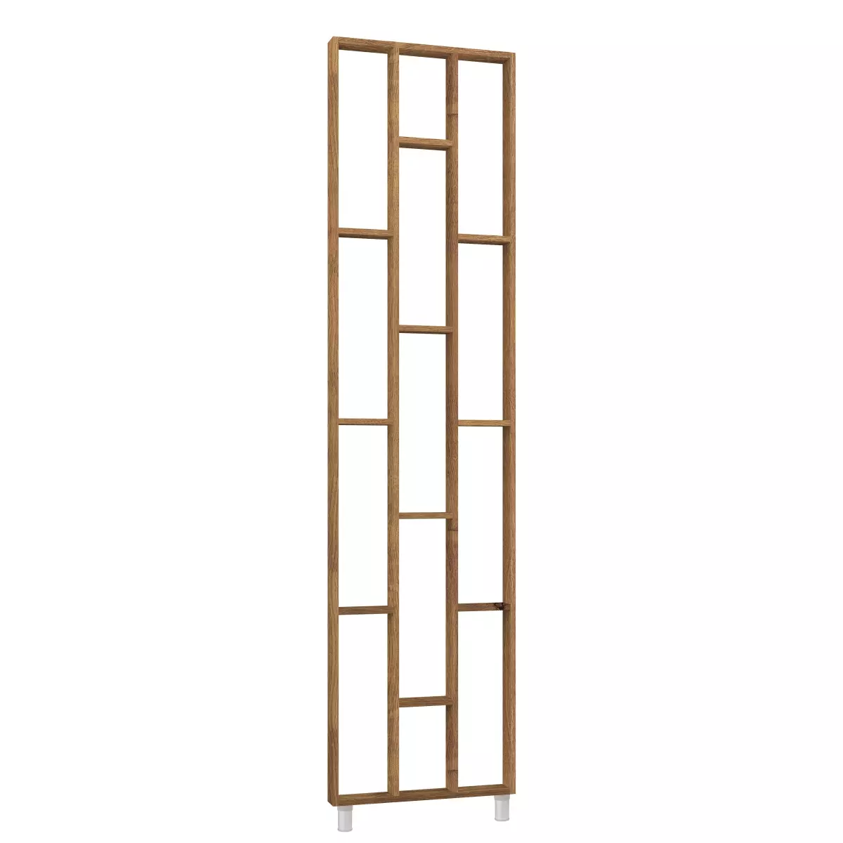 Design room divider, shelving system 75 x 634 x 2500 mm - Rustic oak