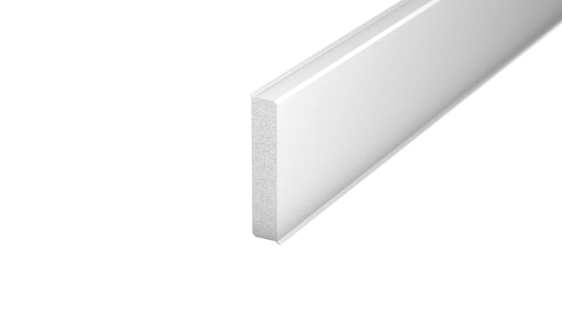 Hard foam skirting board TONDO - 60mm - White