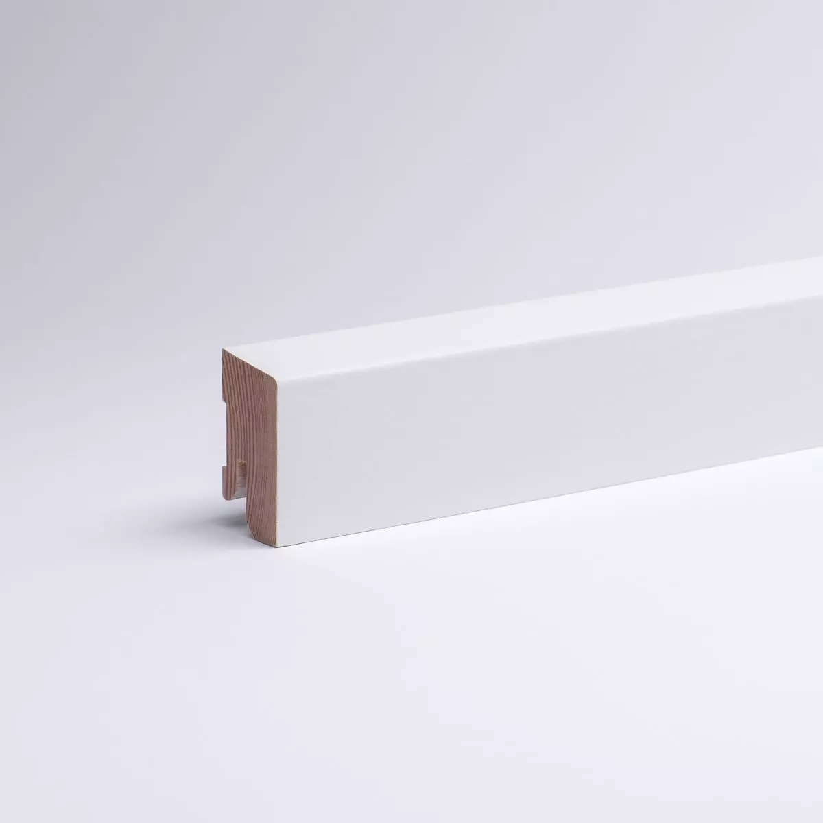 Solid wood skirting 40 mm with chamfered front edge RAL9010