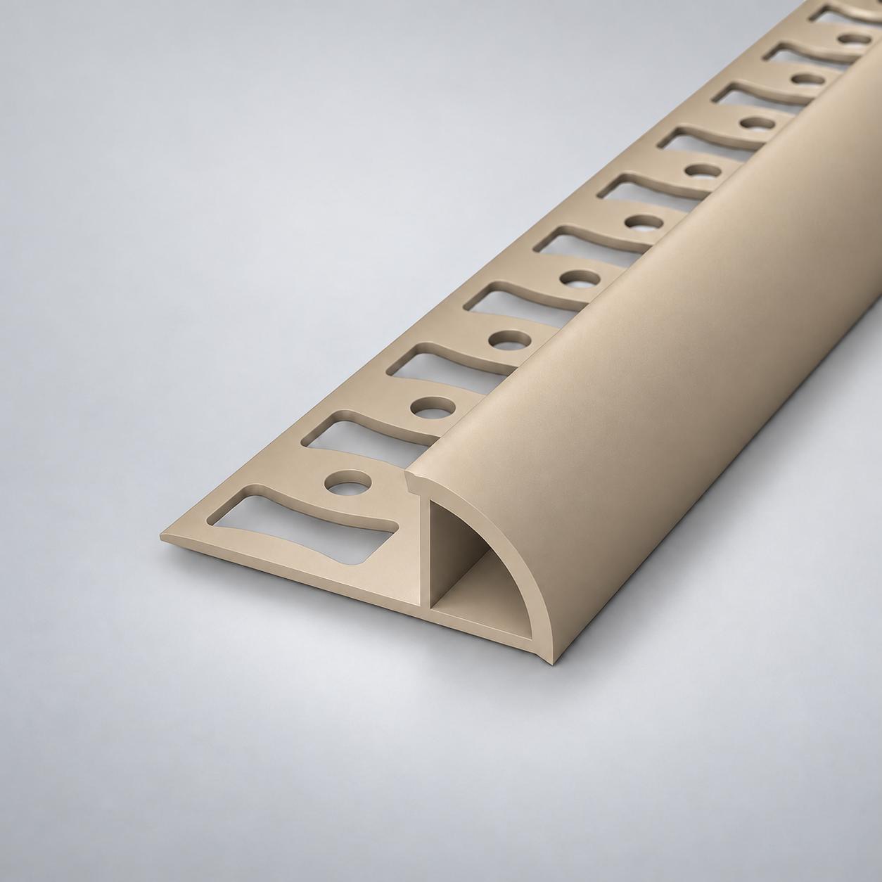 Profilo triangolare in PVC per piastrelle  a quarto di tondo 8mm beige