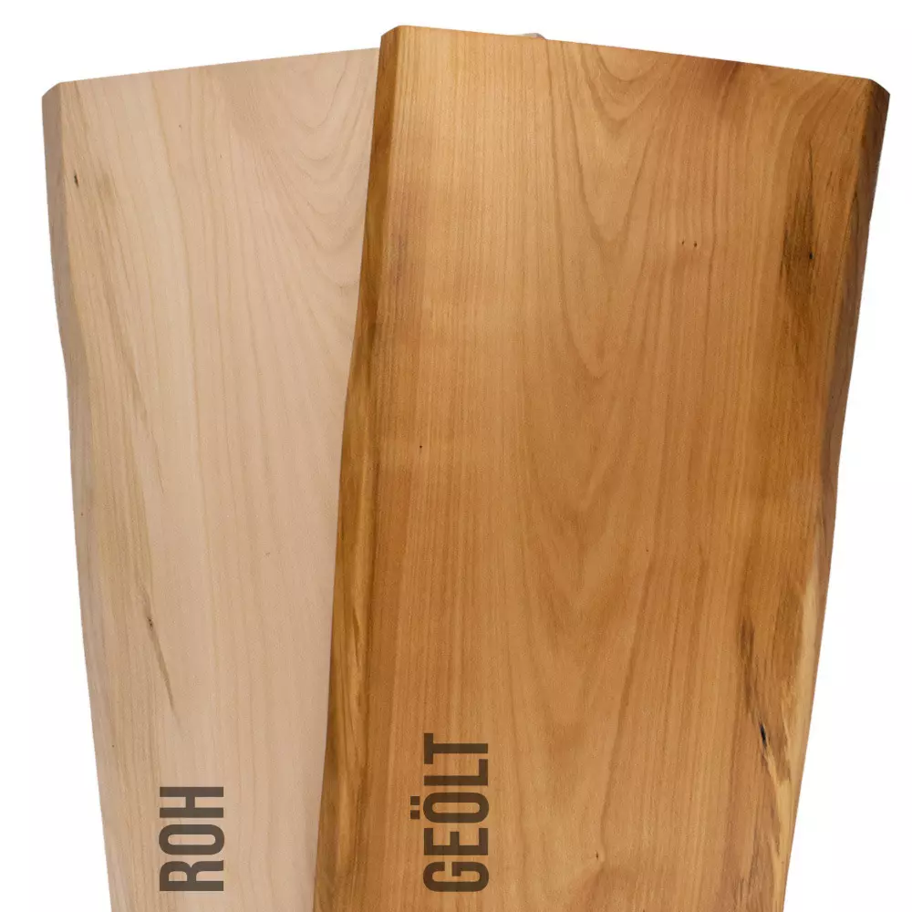 Tree slice, cherry slab 25 mm solid wood with tree edge - 18 - 25 cm