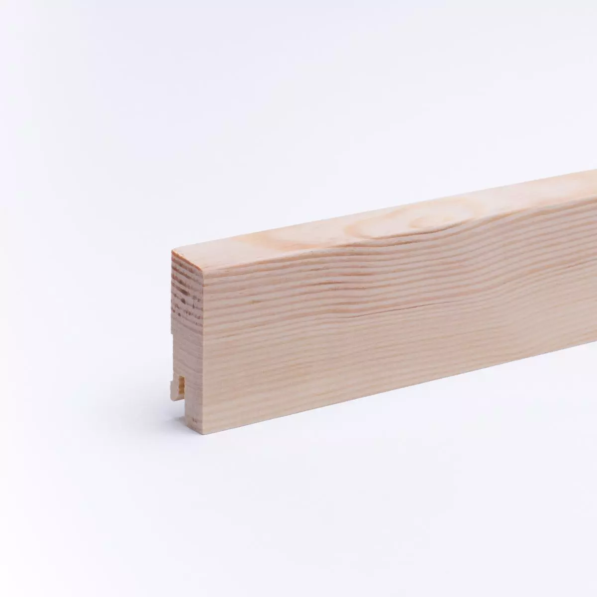 solid wood skirting 60mm with chamfered front edge varnished pine