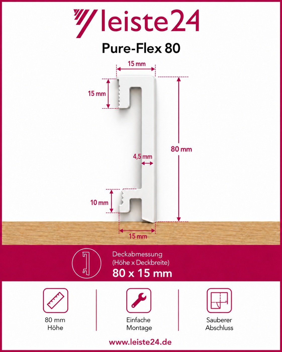 Bande Pure-Flex 80 mm, blanche