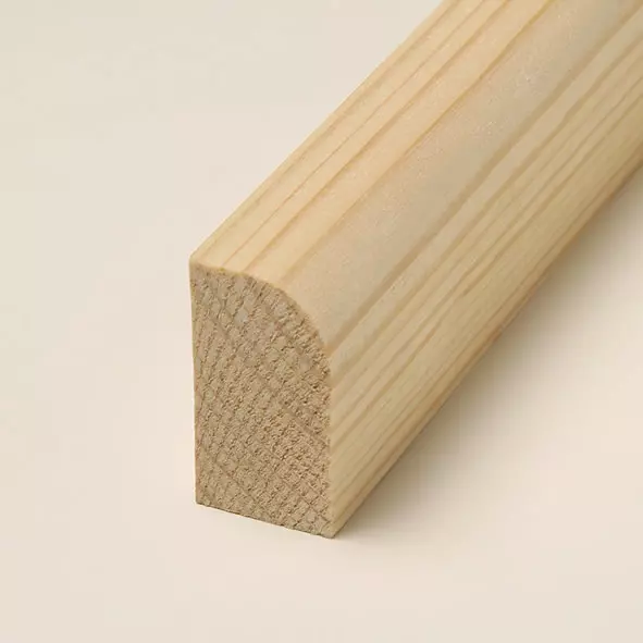 solid wood skirting 40 mm with rounded front edge untreated pine