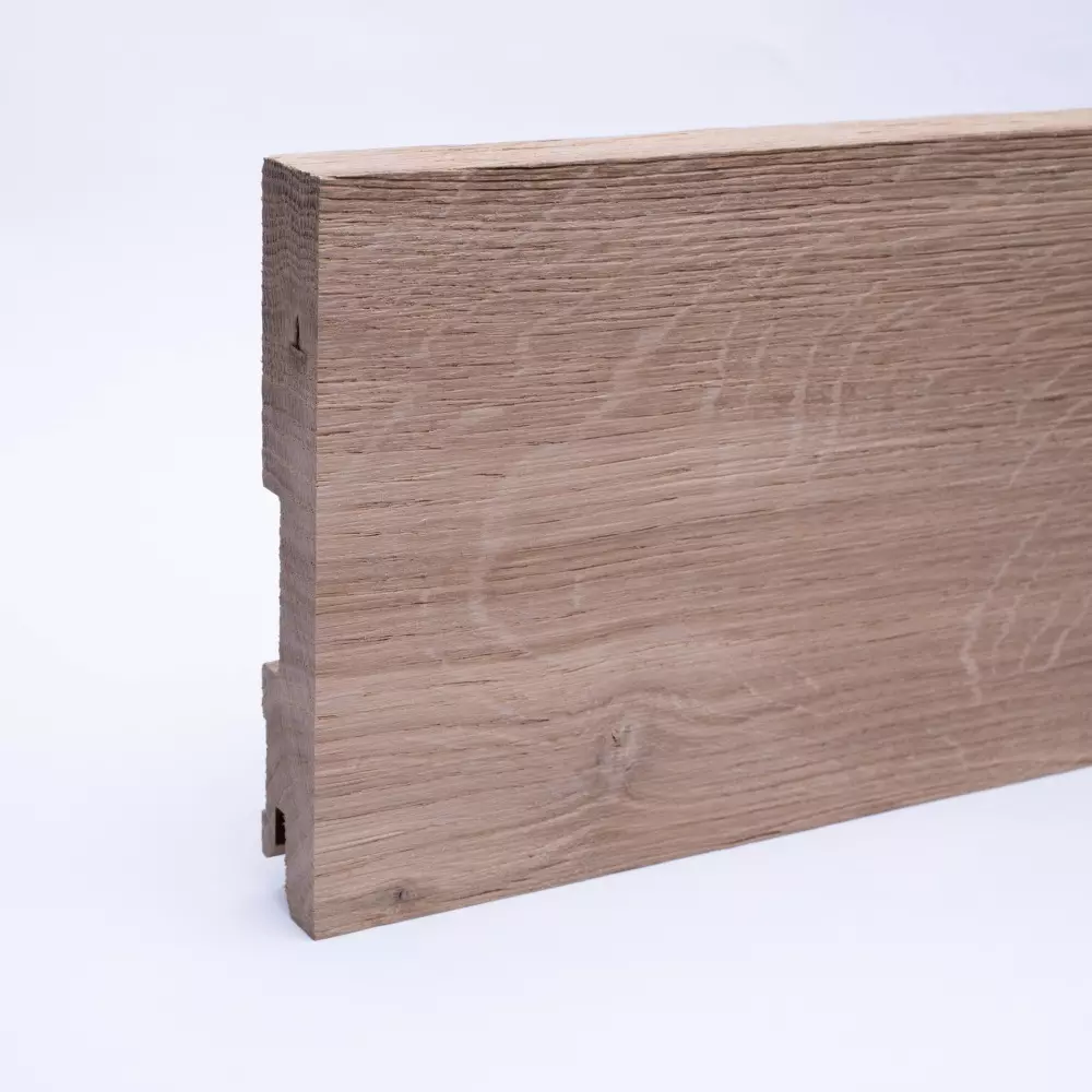 solid wood skirting 120mm quadrangular untreated oak