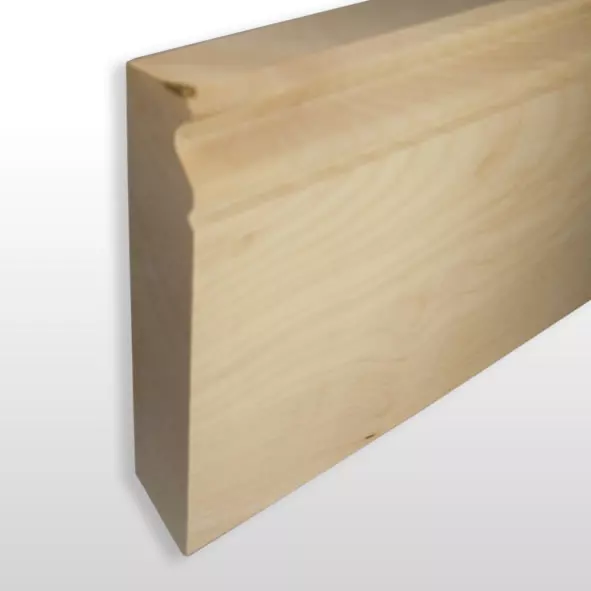 Solid wood skirting 120 mm with Berlin profile untreated maple