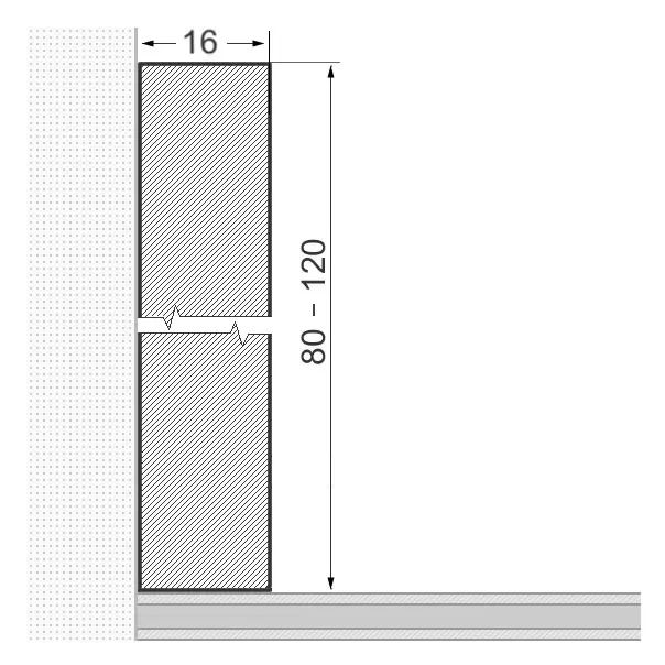 Solid wood skirting board 100x16mm square - oak oiled