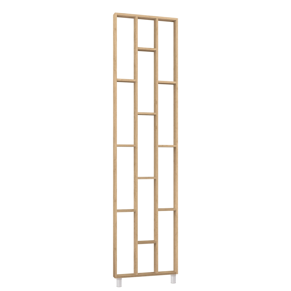Design Raumteiler, Regalsystem 75 x 634 x 2500 mm - Eiche natur