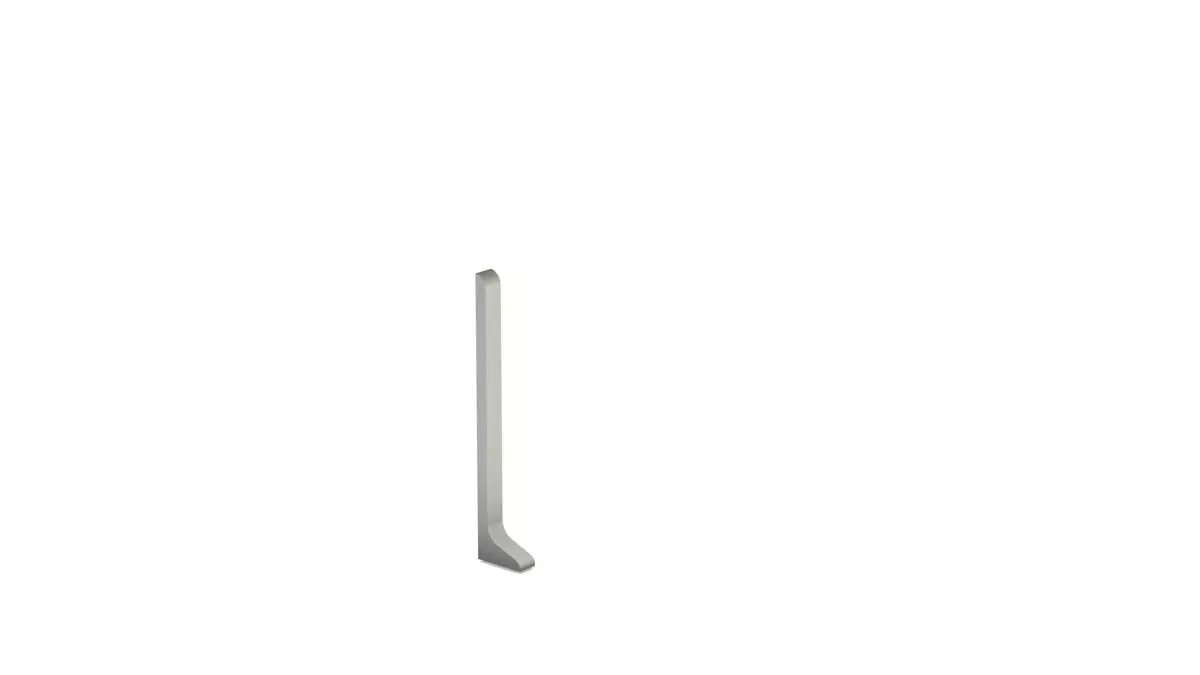 Endstück links für Aluminium-Sockelleiste für Klebemontage 60mm - Titan
