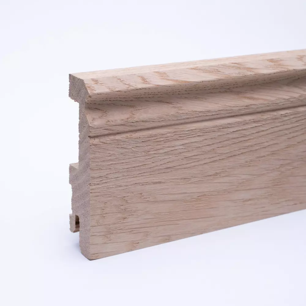 Sockelleiste Berliner Profil 80mm - Eiche gebürstet roh