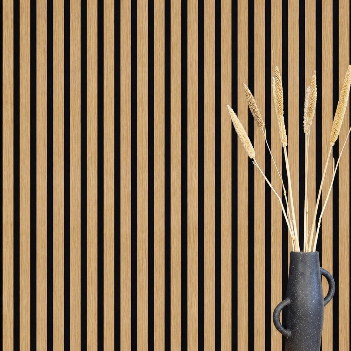 Panel acústico Acoustic+ Premium roble barnizado 400 x 400 mm - Fieltro acústico negro