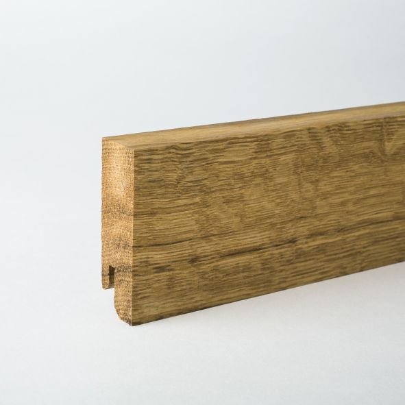 Vierkant Massivholz-Sockelleiste 80mm - Eiche geölt
